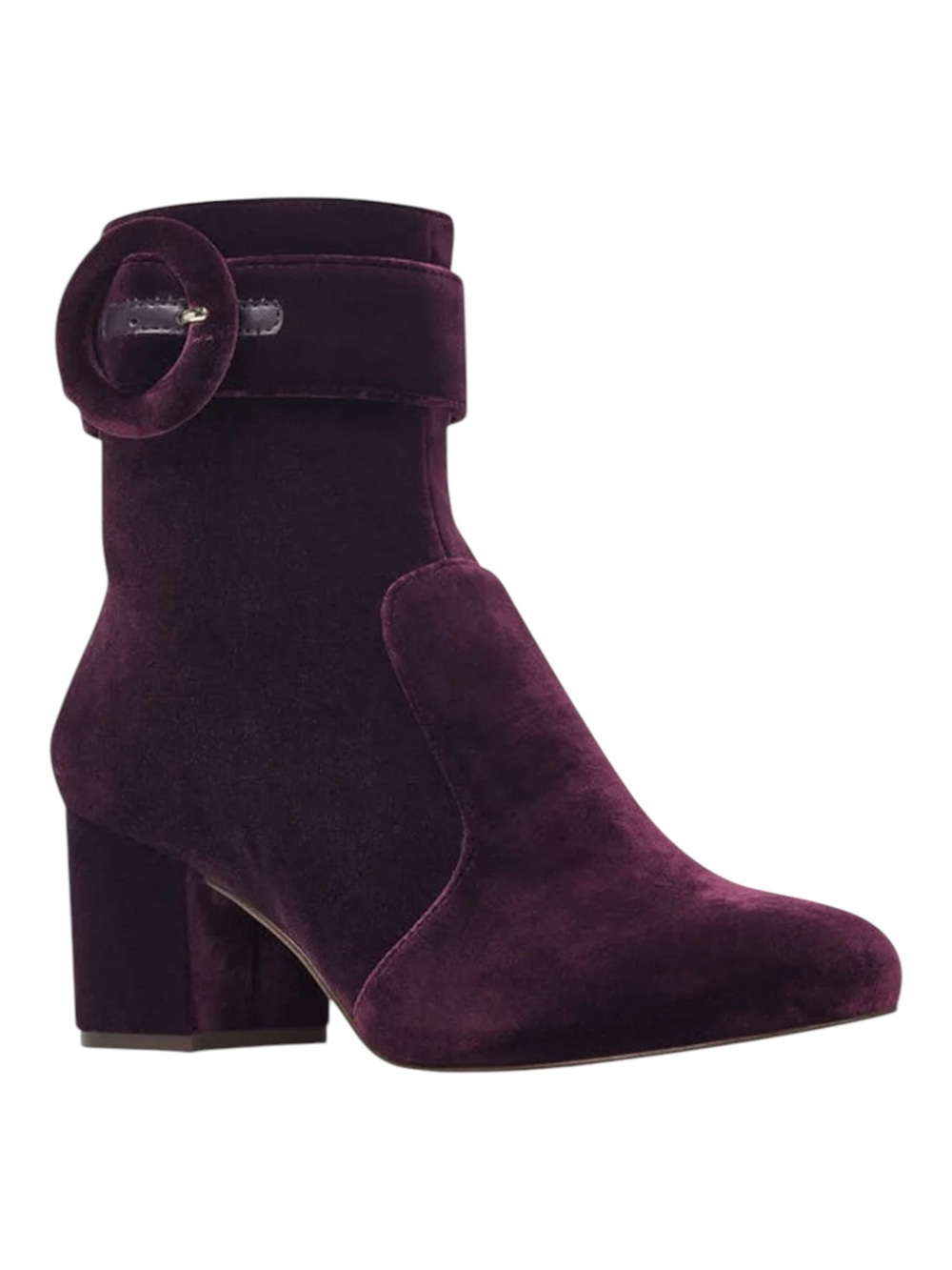 Nine West Quilby Velvet Ankle Boot in Dark Purple